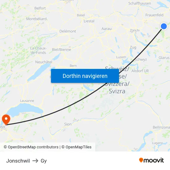Jonschwil to Gy map