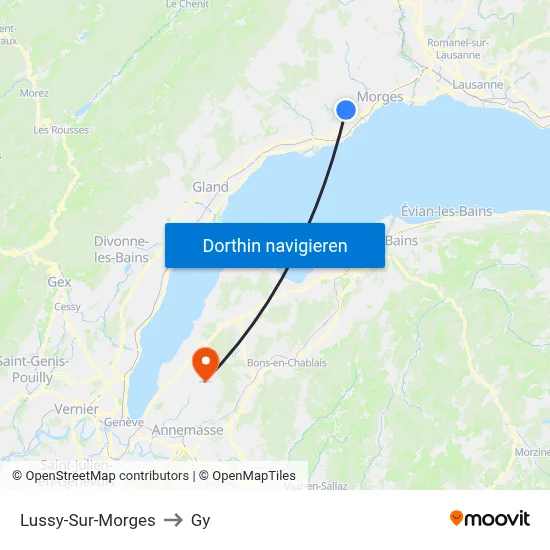 Lussy-Sur-Morges to Gy map