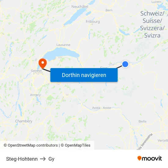 Steg-Hohtenn to Gy map