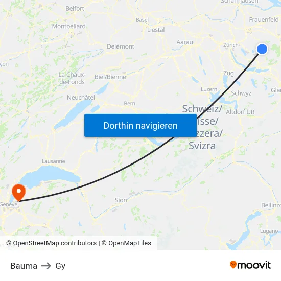 Bauma to Gy map