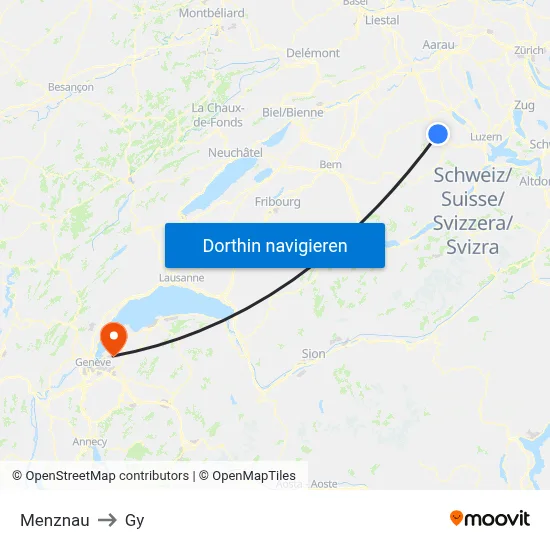 Menznau to Gy map