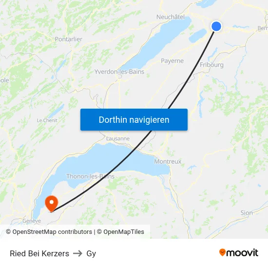 Ried Bei Kerzers to Gy map