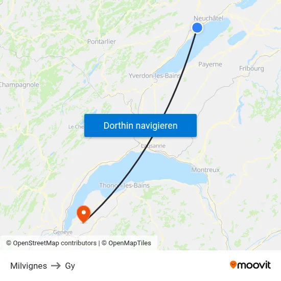 Milvignes to Gy map