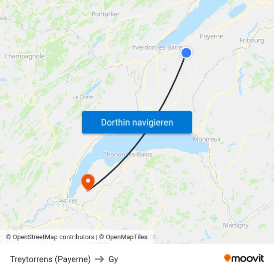Treytorrens (Payerne) to Gy map