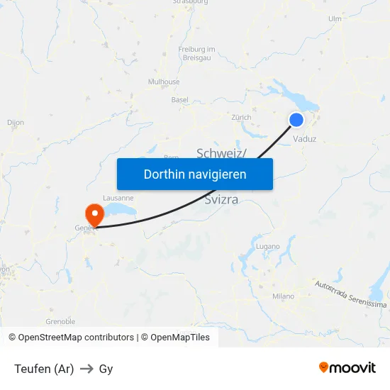 Teufen (Ar) to Gy map