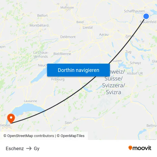 Eschenz to Gy map