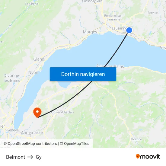 Belmont to Gy map