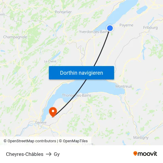 Cheyres-Châbles to Gy map