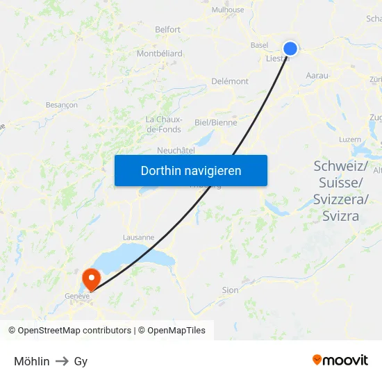 Möhlin to Gy map