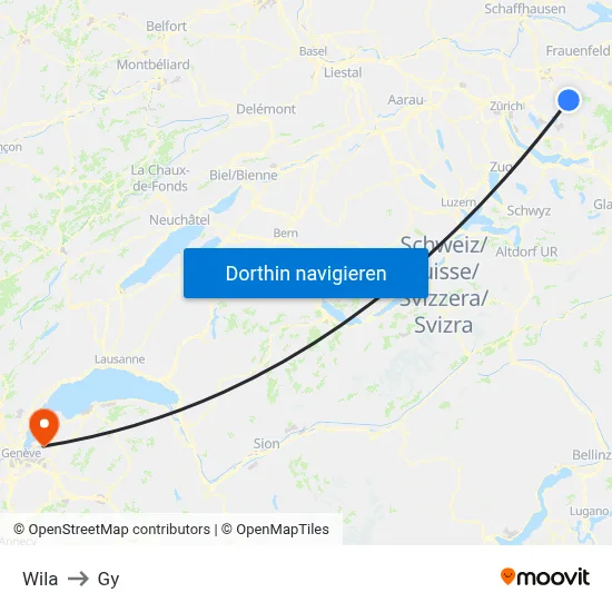 Wila to Gy map