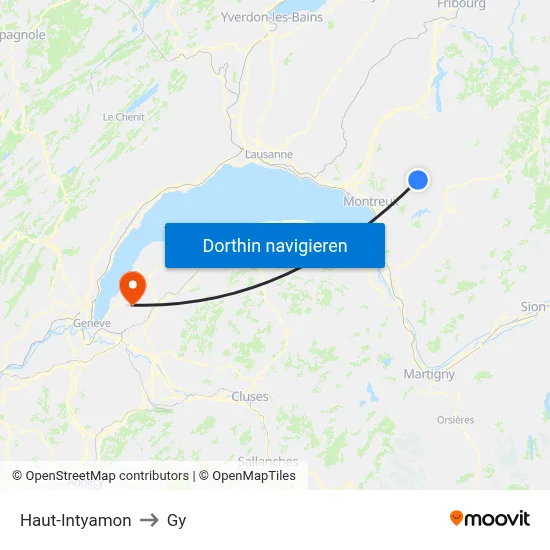 Haut-Intyamon to Gy map