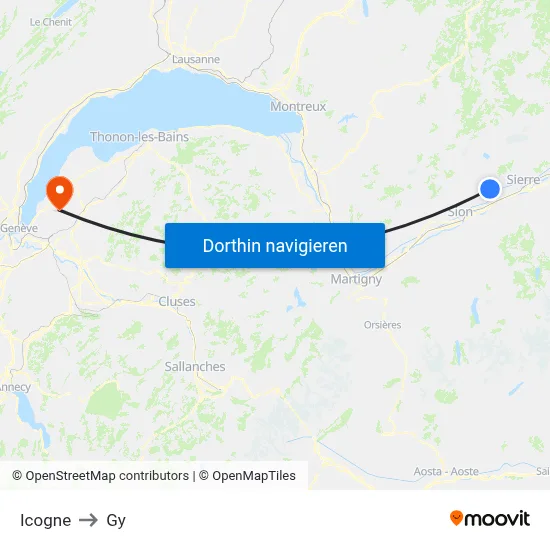 Icogne to Gy map