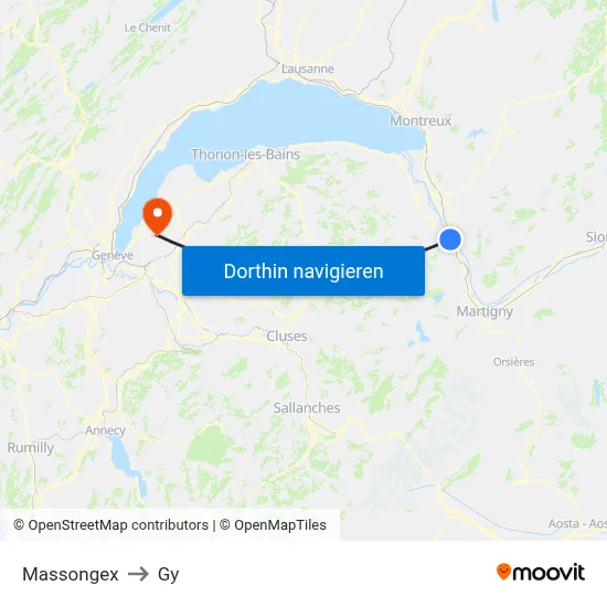 Massongex to Gy map