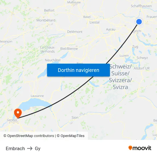 Embrach to Gy map