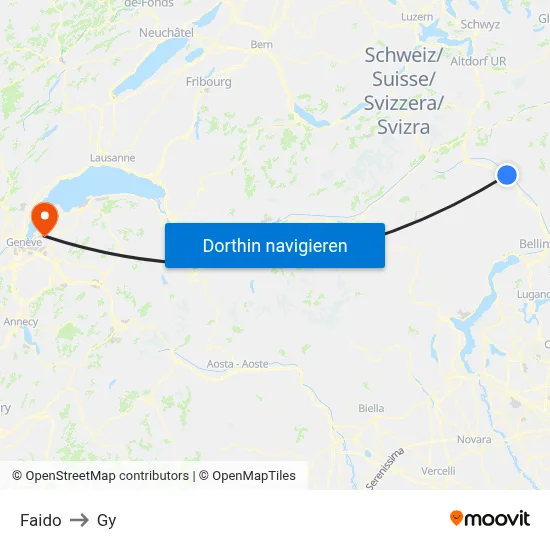 Faido to Gy map