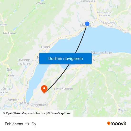 Echichens to Gy map