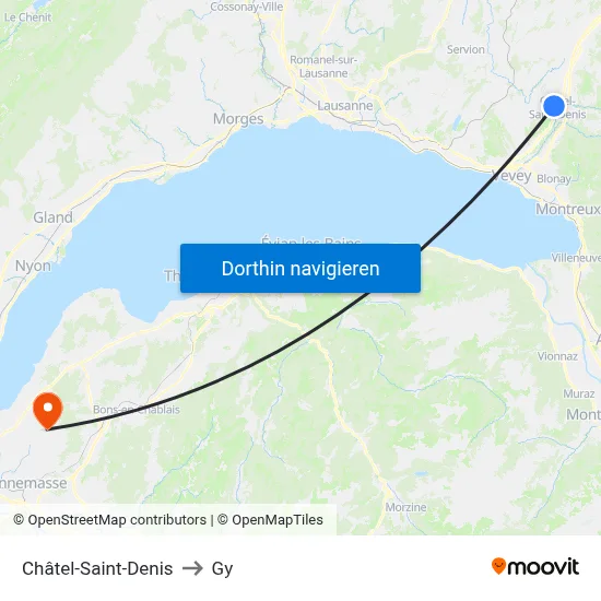 Châtel-Saint-Denis to Gy map