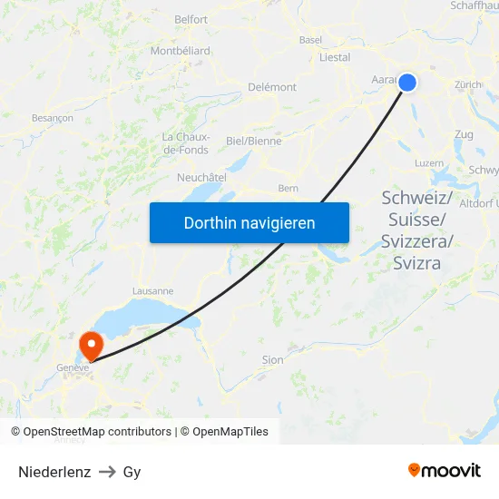 Niederlenz to Gy map