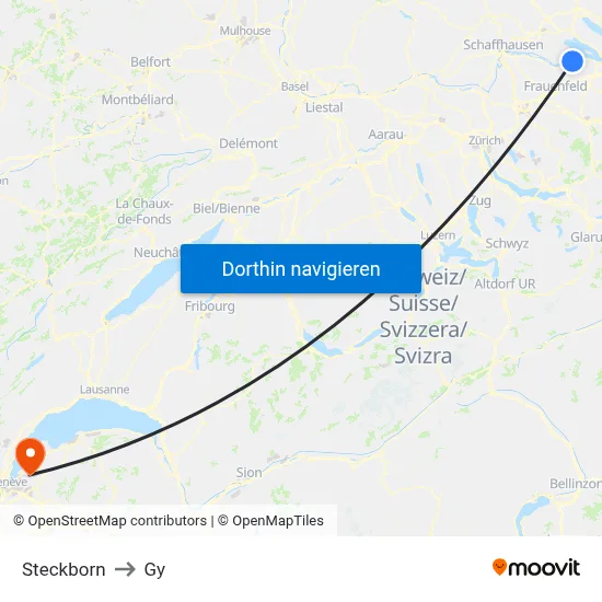 Steckborn to Gy map