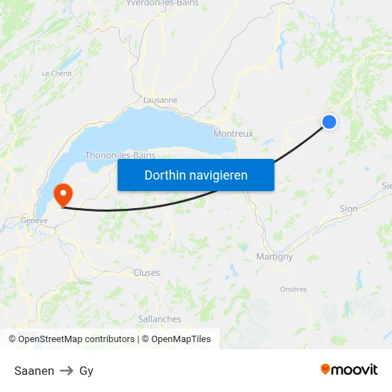 Saanen to Gy map