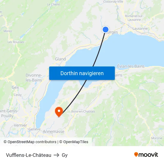 Vufflens-Le-Château to Gy map
