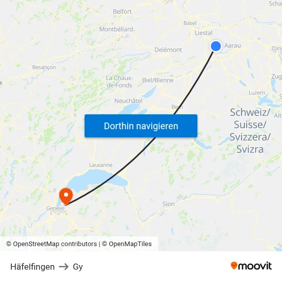 Häfelfingen to Gy map