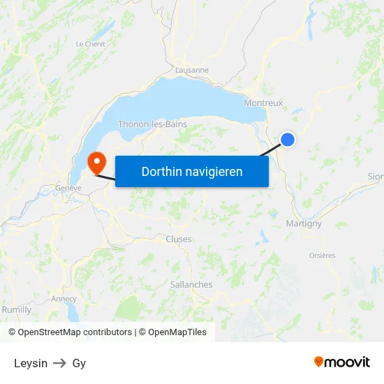 Leysin to Gy map