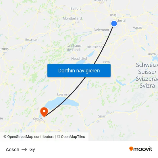 Aesch to Gy map