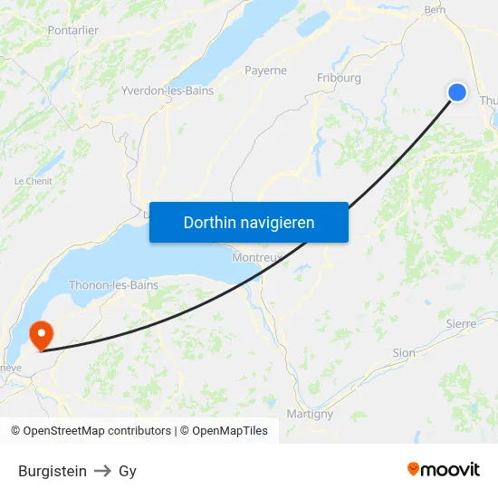 Burgistein to Gy map