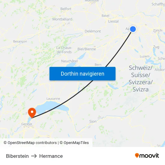 Biberstein to Hermance map
