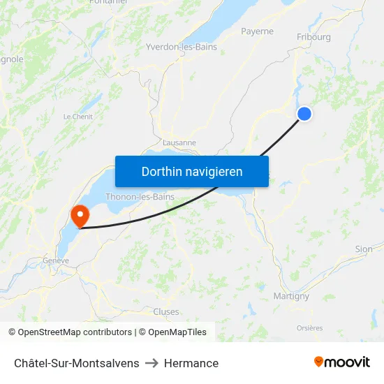 Châtel-Sur-Montsalvens to Hermance map