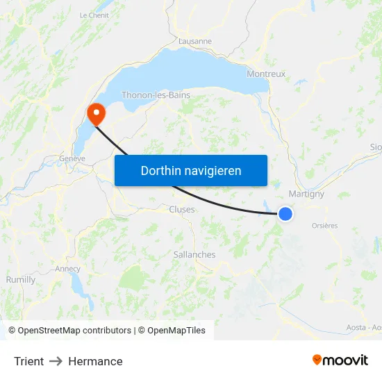 Trient to Hermance map