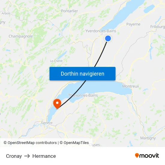 Cronay to Hermance map