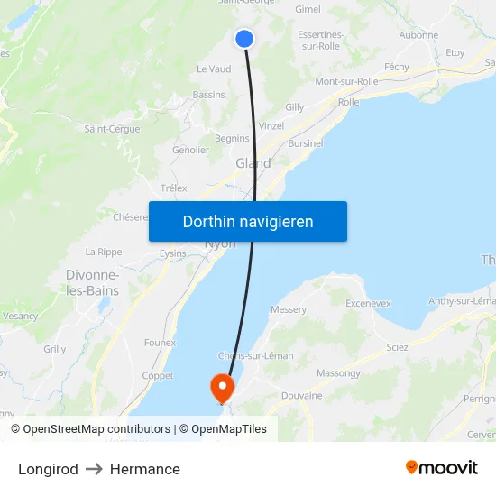 Longirod to Hermance map