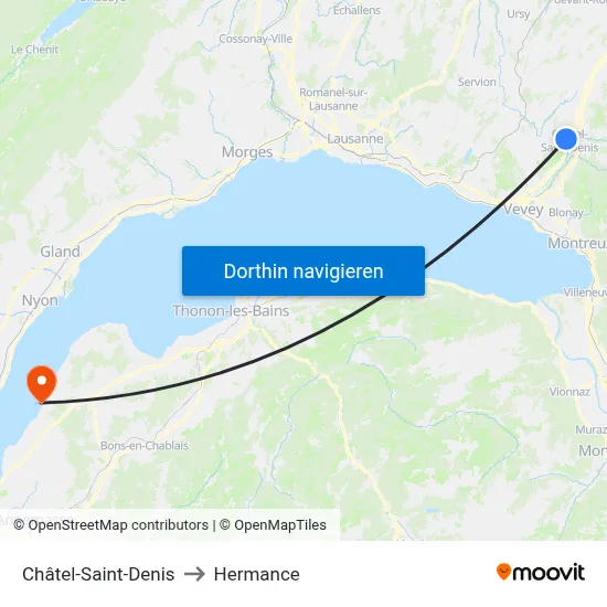 Châtel-Saint-Denis to Hermance map