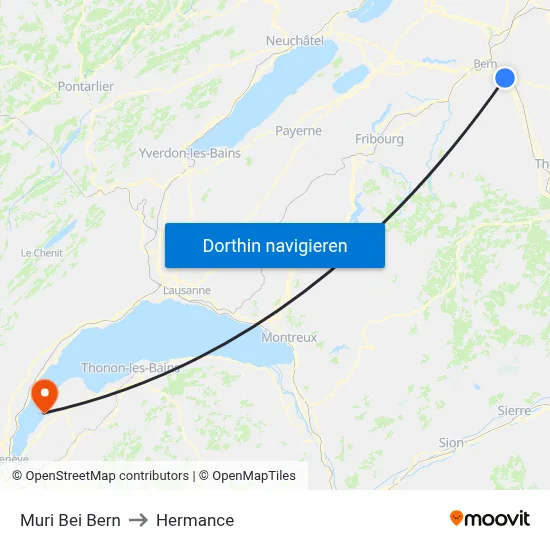 Muri Bei Bern to Hermance map