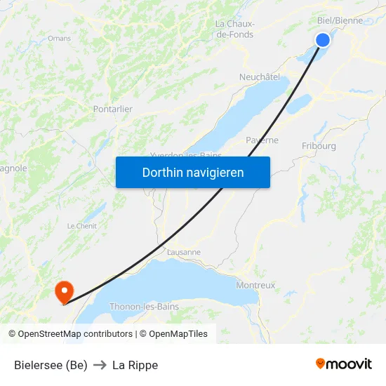 Bielersee (Be) to La Rippe map