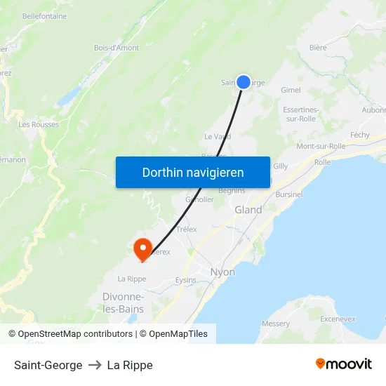 Saint-George to La Rippe map