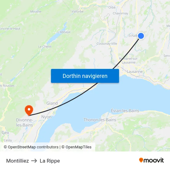 Montilliez to La Rippe map