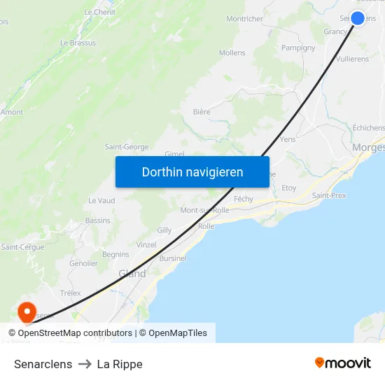 Senarclens to La Rippe map