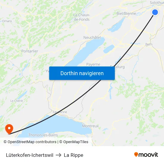 Lüterkofen-Ichertswil to La Rippe map