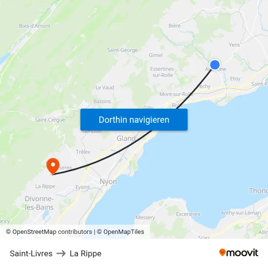 Saint-Livres to La Rippe map