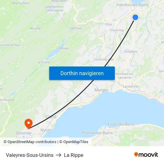 Valeyres-Sous-Ursins to La Rippe map