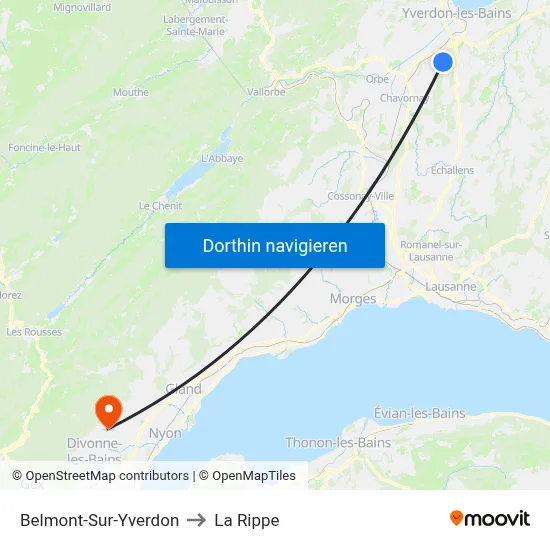 Belmont-Sur-Yverdon to La Rippe map