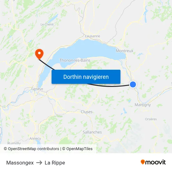 Massongex to La Rippe map