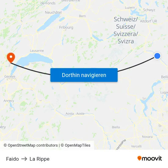 Faido to La Rippe map