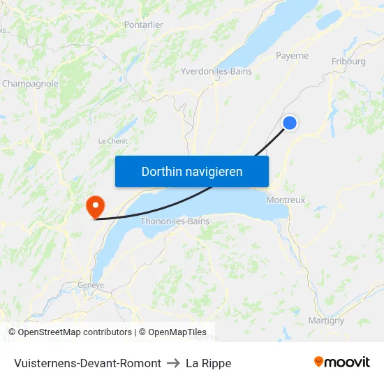 Vuisternens-Devant-Romont to La Rippe map