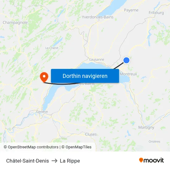 Châtel-Saint-Denis to La Rippe map