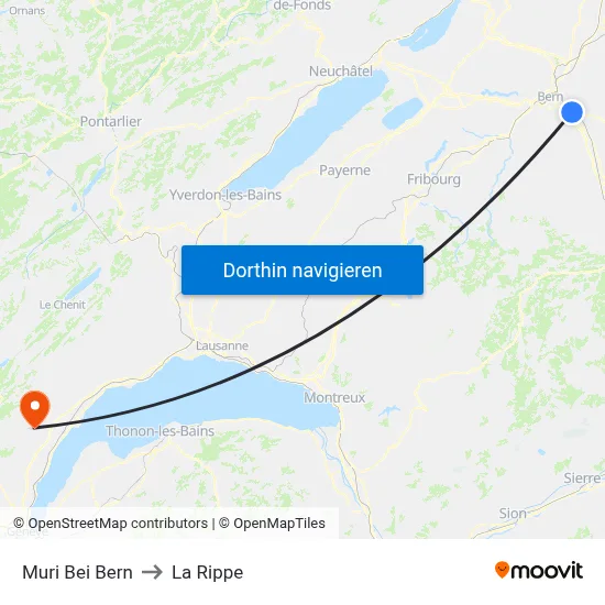 Muri Bei Bern to La Rippe map