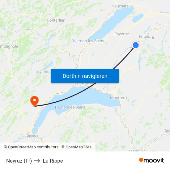 Neyruz (Fr) to La Rippe map